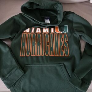 NWOT Miami Hurricanes Kids Hoodie, Size 8-10